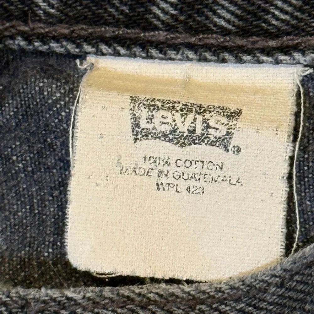 Levi's 501 Jeans Mens Faded Black Button Fly 38x32 Straight Leg Cotton Vintage